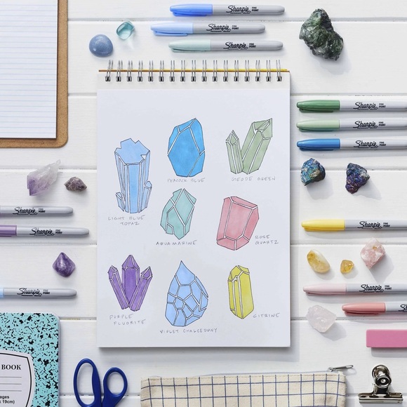 NWT Sharpie lot Mystic gems fine 12 Ct & Sharpie fine & ultra fine black 2 CT - Picture 4 of 8